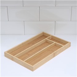 Сушилка для столовых приборов Доляна «Бамбуковый лес», 33.5×22×3 см, 4 ячейки