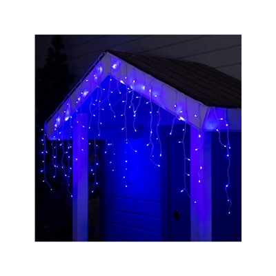 УЦЕНКА Гирлянда «Бахрома» 3×0.6 м, IP44, УМС, белая нить, 160 LED, свечение синее, 220 В
