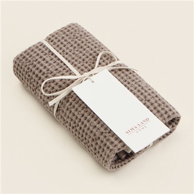 Полотенце вафельное SL HOME: Linen «Саббиа», 40×70 см, бежевое