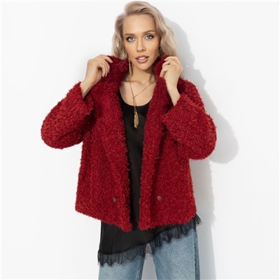 Полупальто из мягкого экомеха, Слишком заметна (красный закат)