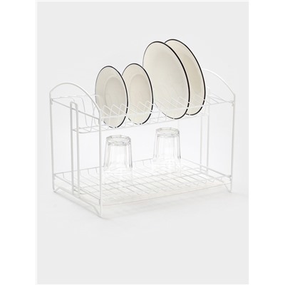 Сушилка для посуды универсальная, разборная, с поддоном, 39.5×24×29.5 см, белая