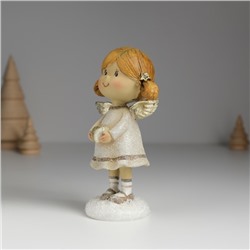 Фигурка полистоун «Ангелочек с хвостиками, в сером платье», 6.5×4.5×12 см, МИКС