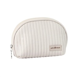 Kristaller Косметичка женская Love peace oval стёганая, белый 25013