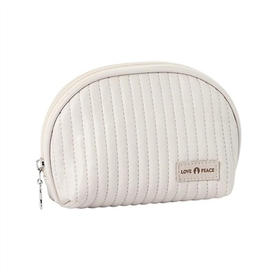 Kristaller Косметичка женская Love peace oval стёганая, белый 25013
