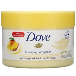 Dove, отшелушивающий скраб для тела, измельченный миндаль и масло манго, 298 г (10,5 унции)