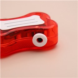 Маячок-адресник «Косточка» с наклейкой под записку 3 режима свечения красный