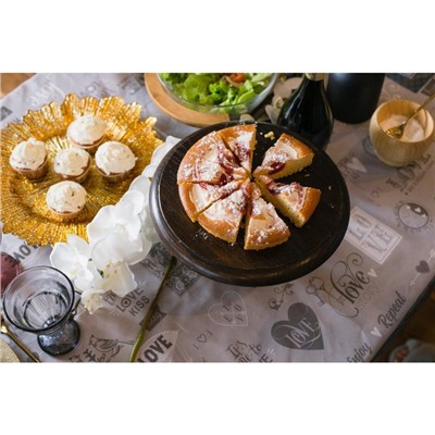 Скатерть «Этель» Love, 180×147 см, 100% хлопок, саржа 190 г/м²