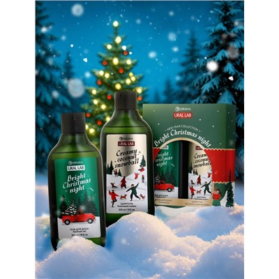 Новогодний подарочный набор косметики Bright Christmas night: гель для душа и шампунь для волос 2×300 мл, URAL LAB