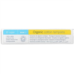 Natracare, Тампоны из органического хлопка, Супер, 20 тампонов