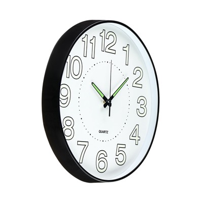 Часы настенные интерьерные «Классика», плавный ход, светящиеся, d=35 см