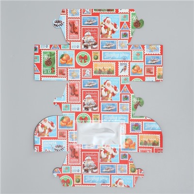 Коробка новогодняя двусторонняя «Почта счастья», 16×10×10 см