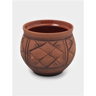 УЦЕНКА Горшок керамический для запекания «Аппетитный» 0.7 л, молочение, нет крышки