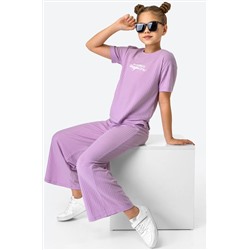 Летний костюм для девочки в рубчик-лапша Happyfox