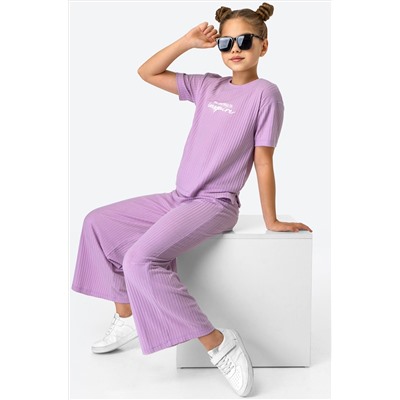 Летний костюм для девочки в рубчик-лапша Happyfox