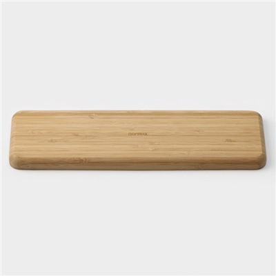 Менажница Доляна Striata, 4 секции, 33×9.5 см, бамбук, бежевая