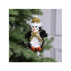 Светодиодная фигура из мишуры «Пингвин» 17×11 см, 10 LED, батарейки AG10×3 (в комплекте), свечение тёплое белое