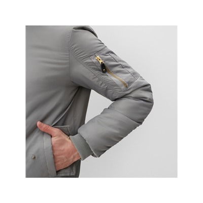 Бомбер мужской на молнии MIST, размер 46, серый