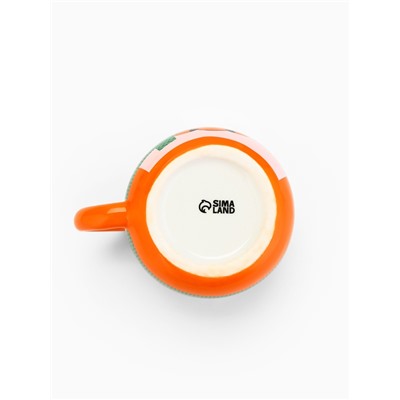 Кружка новогодняя керамическая «Счастье в мандаринках», 400 мл, ручная работа