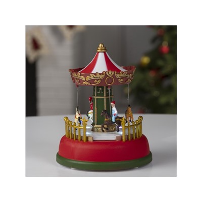 Светодиодная фигура «Карусель» 12×16×12 см, полистоун, от батареек АААх3, свечение RGB