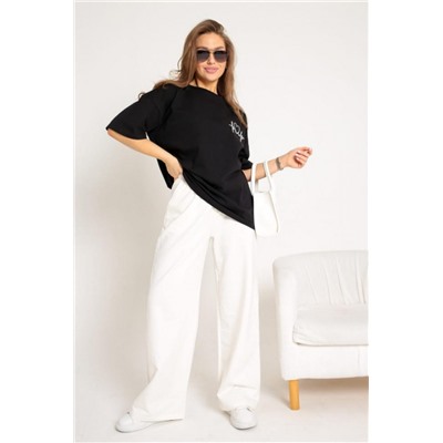 Футболка оверсайз женская с принтом "Ирина" (Черный)