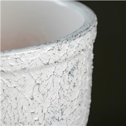 Горшок для цветов «Белое серебро», 2.4 л, d=17 см, h=17.4 см, керамика, с поддоном, белый