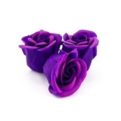 Мыльные розы и медвежонок, набор фиолетовый