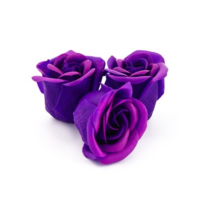 Мыльные розы и медвежонок, набор фиолетовый