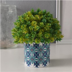 Вазон керамика «Голубые цветы» 200 мл 7.3×7.3×7.3 см