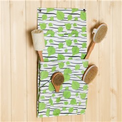 Настенный подвесной органайзер для бани на люверсах 8 отделений, с принтом «Берёзка», 62×30 см, войлок