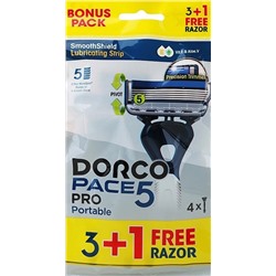 Станок для бритья с несъемной головкой DORCO PACE-6 PRO (4 шт.), SXE 100-4P