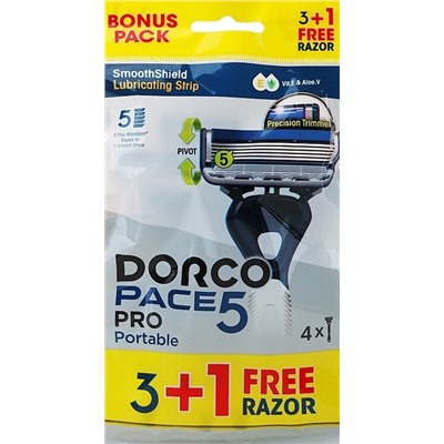 Станок для бритья с несъемной головкой DORCO PACE-6 PRO (4 шт.), SXE 100-4P