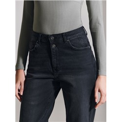 Mom Fit CONTE CON-702 Черные джинсы mom с застежкой на две пуговицы