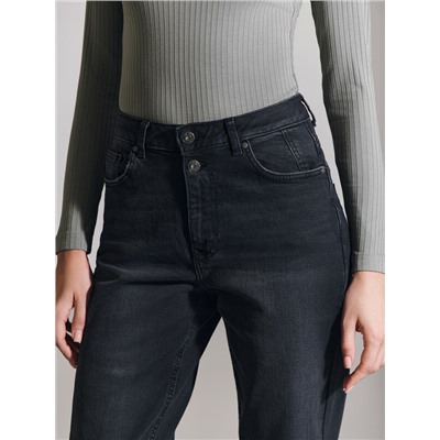 Mom Fit CONTE CON-702 Черные джинсы mom с застежкой на две пуговицы