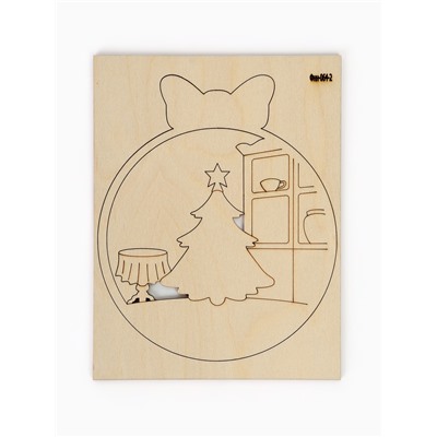 Роспись по дереву, панно 3D «Украшаем ёлку», набор для творчества