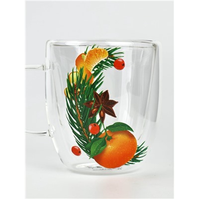 Кружка новогодняя с двойными стенками «Аромат праздника», 300 мл