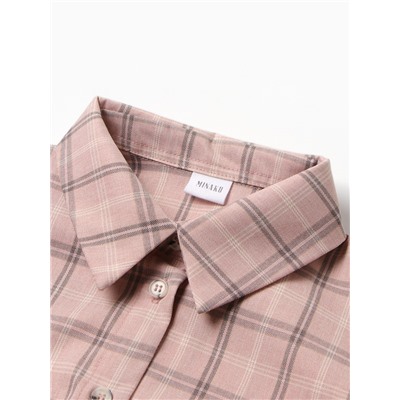 Костюм женский (блузка, шорты) MINAKU: Casual Collection, розовая клетка, размер 42