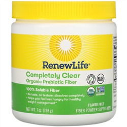 Renew Life, Completely Clear Organic Prebiotic Fiber, 7 oz (198 g)
