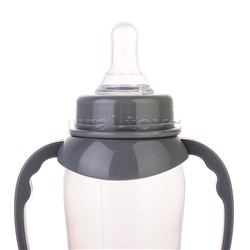 Бутылочка для кормления с соской и ручками, талия 250 мл, в ассорти.