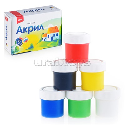 Краски акриловые 6 цв. по 20 мл Классика