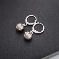 Серьги  висячие с зеркальными шариками, покрытие: посеребрение, № 012521, арт. 001.351