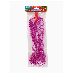 Бусы на ёлку «Шар», длина 2.7 м, d=7 мм, малиновые