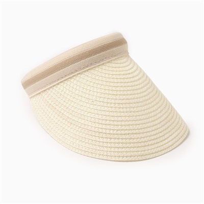 Козырёк плетёный MINAKU, молочный, размер 56-58