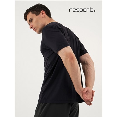 Футболка со вставками мужская Resport, бифлекс, размер M (48), чёрная