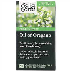 Gaia Herbs, Масло орегано, 60 веганских капсул с жидкостью Phyto-Caps