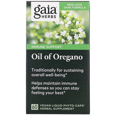 Gaia Herbs, Масло орегано, 60 веганских капсул с жидкостью Phyto-Caps