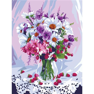 Алмазная мозаика с полным заполнением на холсте «Букет», 30×40 см