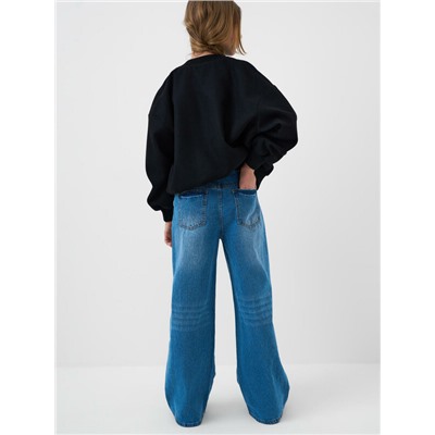 Брюки текстильные джинсовые для девочек