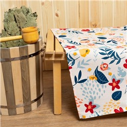 Простыня для бани «Цветочное поле» 150×180±5 см, 100% хлопок, вафельное полотно, 160 г/м²