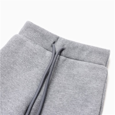 Брюки с начёсом для девочки, рост 98 см, тёмно-серые