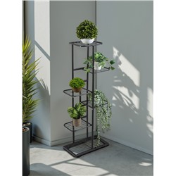 Подставка для цветов Greengo, 6 полок, 44×22×105 см, напольная, металл, тёмно-серая
